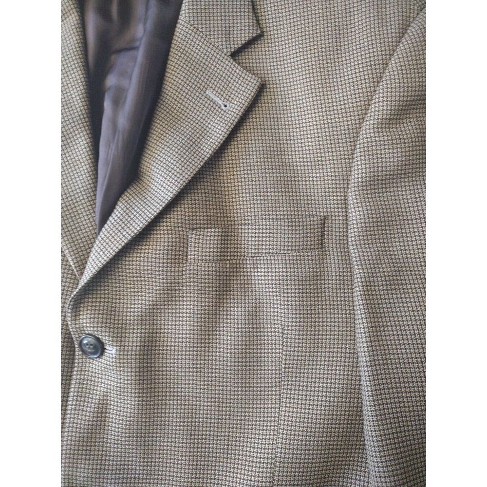 Yves Saint Laurent Jacket Blazer Men‎ 44R Brown Black 3 Button Double Vent Wool - Picture 3 of 9